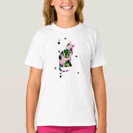 Cat in pink t-shirt