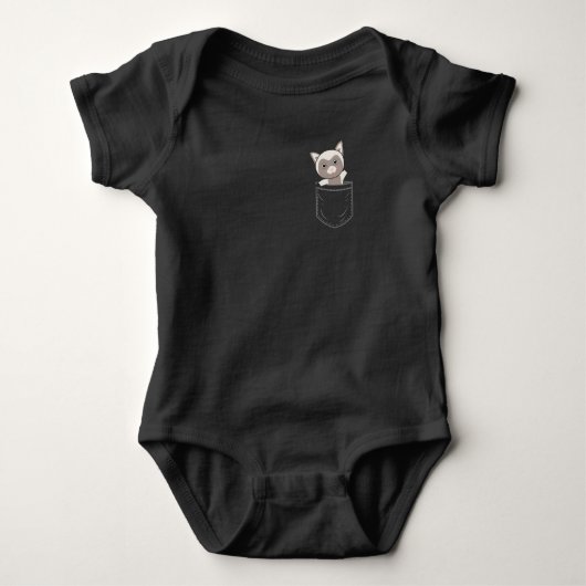 Cat In Pocket Cute Cats In Breast Pocket Romper (Voorkant)