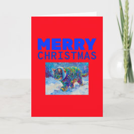 Cat in Snow Wearing Ear Muffs Feestdagen Kaart