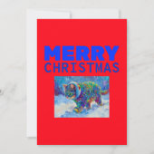 Cat in Snow Wearing Ear Muffs  Feestdagenkaart (Voorkant)