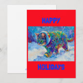 Cat in Snow Wearing Ear Muffs Feestdagenkaart (Voorkant / Achterkant)