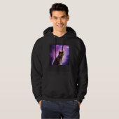 Cat in Space Purple Galaxy Hoodie (Voorkant volledig)