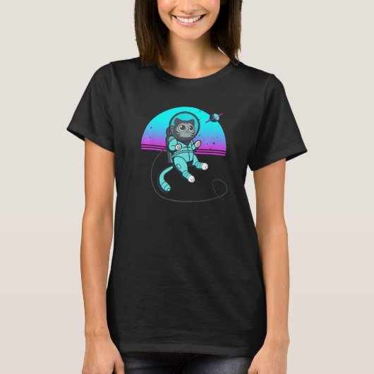 Cat in Space Space Cat Nerdy  3 T-shirt (Voorkant)