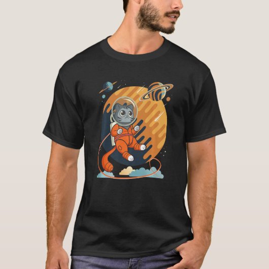 Cat in Space Space Cat Nerdy  4 T-shirt (Voorkant)