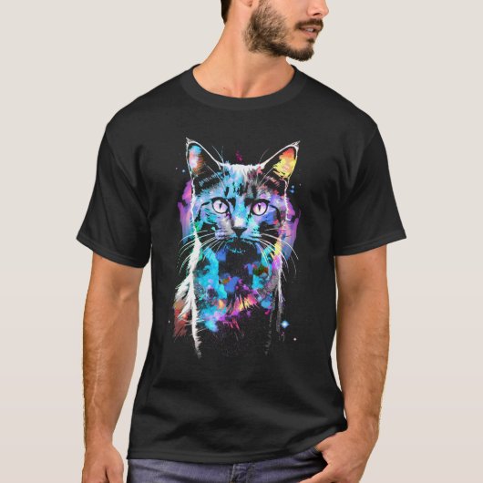 Cat in space t-shirt (Voorkant)