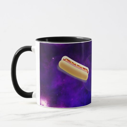 CAT IN SPACE WITH HOT DOGS funny COFFEE MUG Mok (Links)