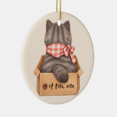 Cat in The Box Keramisch Ornament (Rechts)