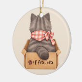 Cat in The Box Keramisch Ornament (Links)