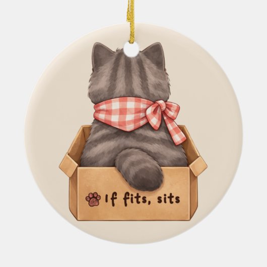 Cat in The Box Keramisch Ornament (Achterkant)