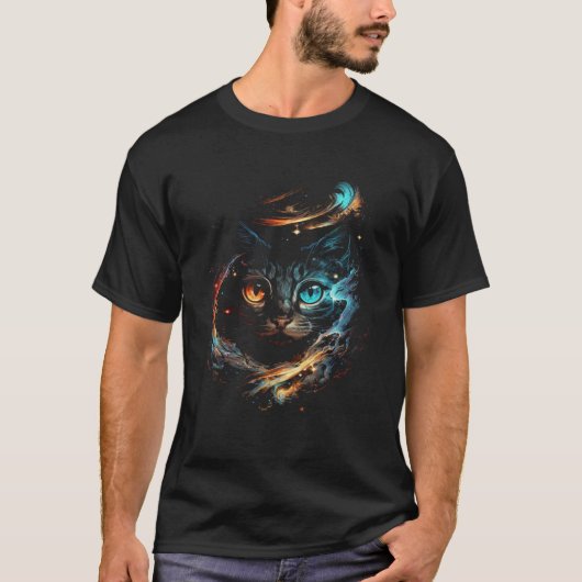 Cat In The Galaxy And Space Kitten Cat Head  1 T-shirt (Voorkant)