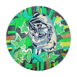 Cat in the garden snijplank