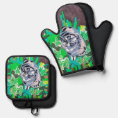 Cat, in the Ivy Ovenwant & Pannenlap Set (Voorkant / Achterkant)