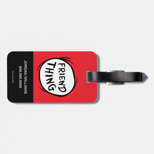 Cat in the Pet Thing One Thing Two - Vriend Ding Bagagelabel (Achterkant horizontaal)