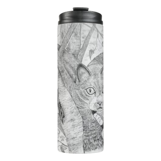 Cat in Tree Thermal Tumbler Thermosbeker (Voorkant)