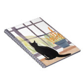 Cat in Windowsill | Silhouette Watercolor Notitieboek (Rechterzijde)