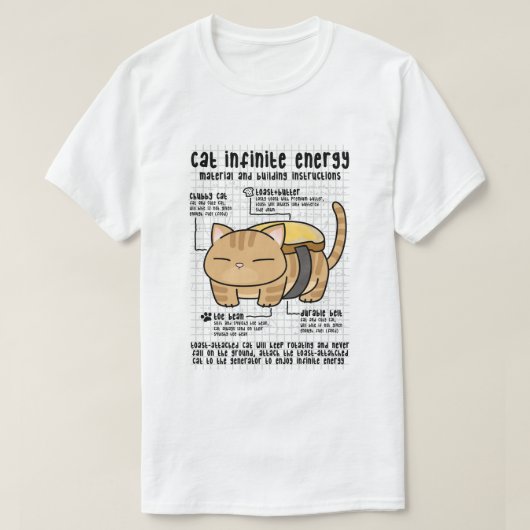 Cat Infinite Energy Butter Toast T-shirt (Design voorkant)