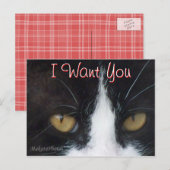 Cat Invitation Briefkaart - elke gelegenheid aanpa (Voorkant / Achterkant)