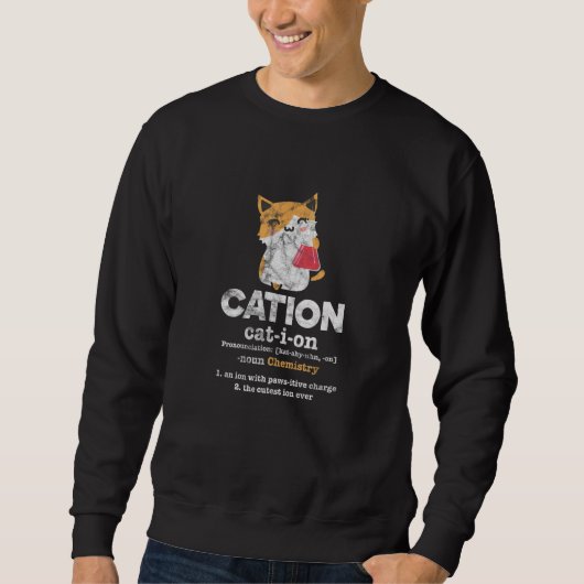Cat Ion Science Chemistry Definition Distre Trui (Voorkant)