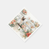 Cat is arranging Christmas Flowers Servet (Hoek)