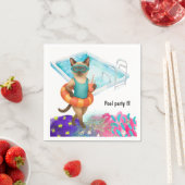 Cat is at the pool for pool party servet (Insitu)