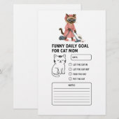Cat is cleaning house Daily Goal for Cat Mom Briefpapier (Voorkant / Achterkant)