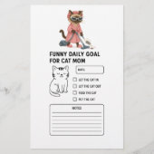 Cat is cleaning house Daily Goal for Cat Mom Briefpapier (Voorkant)