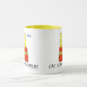 Cat is Copilot Funny Cartoon Art Fun Motto Mok (Midden)