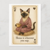 Cat is drinking coffee briefkaart (Voorkant)