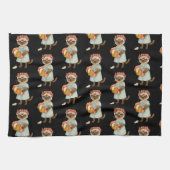 Cat is going to laundry theedoek (Horizontaal)