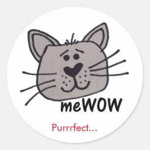 Cat is meWOW Good Job Reward  ticker Ronde Sticker
