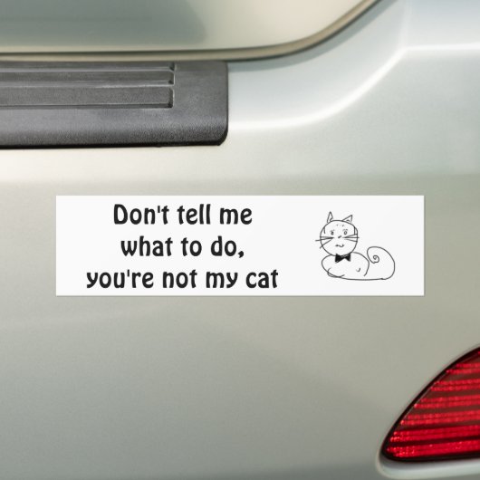 Cat is mijn baas bumpersticker (Op auto)