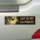 Cat is mijn co-piraat bumpersticker (Op auto)