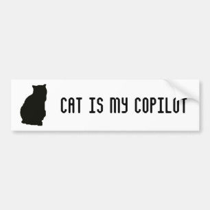 Cat is mijn copiloot bumpersticker