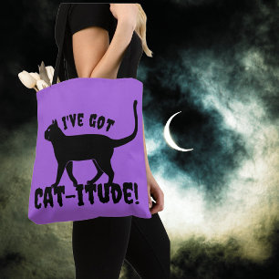 Cat-itude Crazy Cat Lady Paarse Haze Canvas tas