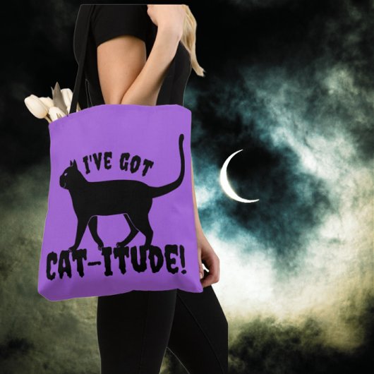 Cat-itude Crazy Cat Lady Paarse Haze Canvas tas