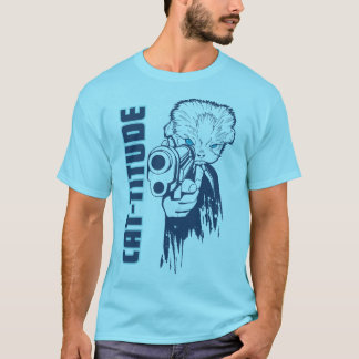 Cat-itude hoge Mode ronde hals T-shirt
