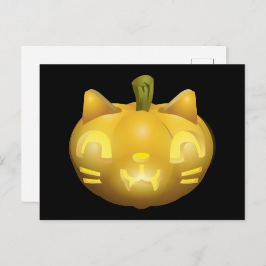 Cat Jack O Lantern Briefkaart (Voorkant / Achterkant)