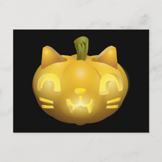 Cat Jack O Lantern Briefkaart (Voorkant)