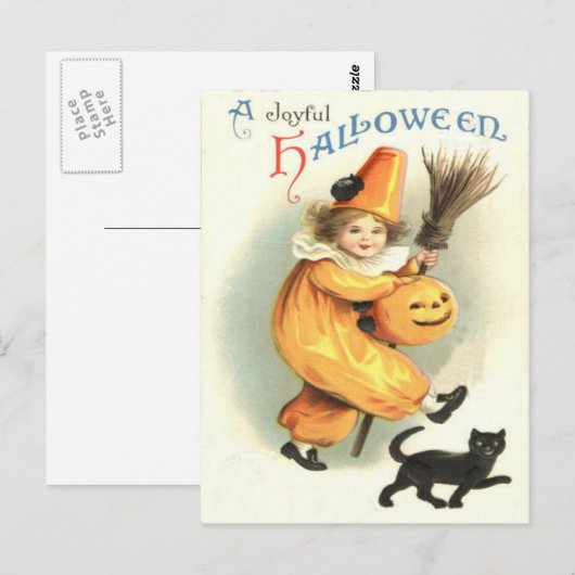 Cat Jack O Lantern Pumpkin Briefkaart (Voorkant / Achterkant)