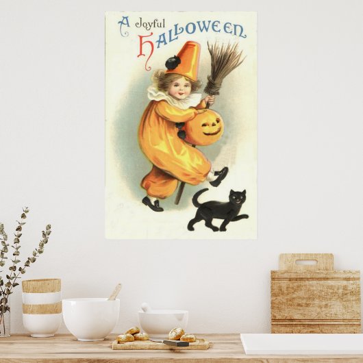 Cat Jack O Lantern Pumpkin Poster (Keuken)