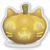 Cat Jack O Lantern Sticker (Voorkant)
