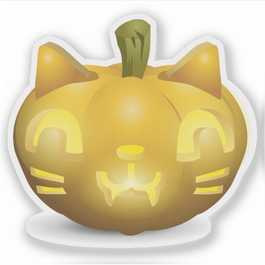 Cat Jack O Lantern Sticker (Voorkant)