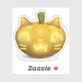 Cat Jack O Lantern Sticker (Vel)