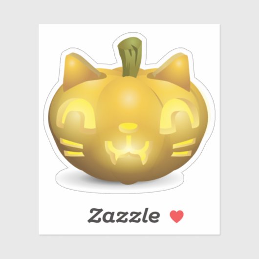 Cat Jack O Lantern Sticker (Vel)
