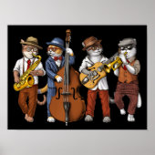 Cat jazzmuzikanten poster (Voorkant)