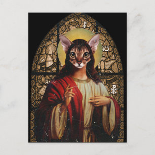 Cat Jesus Briefkaart