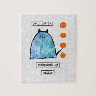 Cat Jigzaag Puzzle - Funny Cat Buitengewoon Polite Legpuzzel