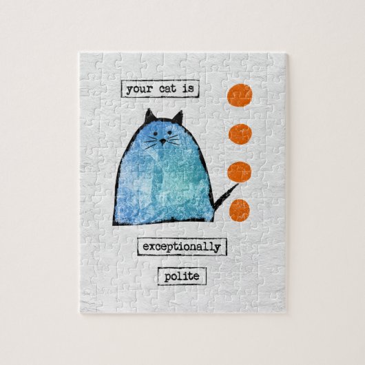 Cat Jigzaag Puzzle - Funny Cat Buitengewoon Polite Legpuzzel (Verticaal)