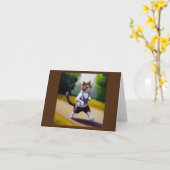 Cat jogging kaart (Gele Bloem)