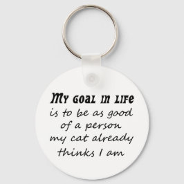 Cat jokes humor grappig levensdoel humoristische g sleutelhanger